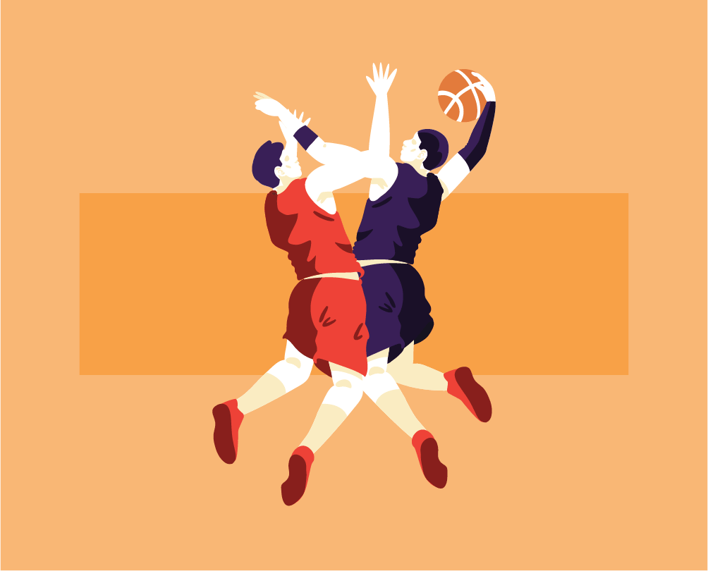 Those two tall high school students play basketball every day.