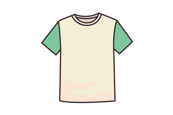 an old green and white T-shirt 
